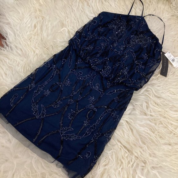 AIDAN MATTOX Halterneck Mini Dress - Picture 3 of 10